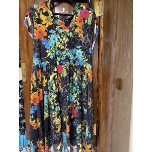 Johnny Was Nero Sequence Tiered Tea Length Dress L Preowned